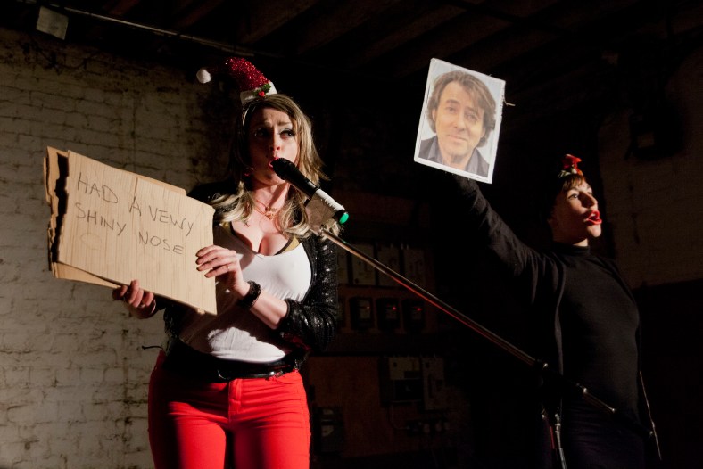 Laura Dee Milnes as Dee McDonald at Steakhouse Live's Tits & Tinsel 2014, photo by Holly Revell