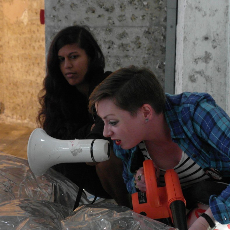 Laura Dee Milnes as Unsavoury Compere at BEG, BORROW, STEAL #4 (2014). Photo by Ben Ripley