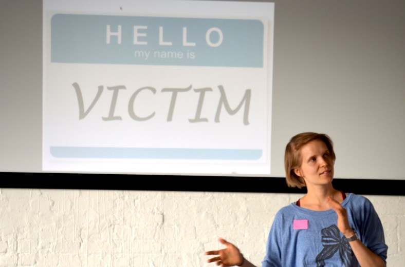 Playing the Victim, a workshop by Laura Dee Milnes and Katherine Araniello (2016)